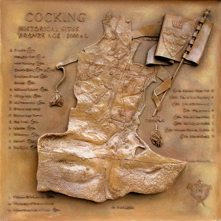 Bronze Map of Cocking from the Cocking History Column plinth